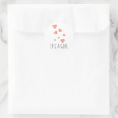 Autocollant Bébé Fille Cœurs Aquarelle (Sac)