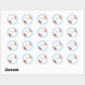 Autocollant bébé-Q à carreaux bleus (Feuille)