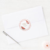 Autocollant bébé-Q à carreaux roses (Enveloppe)