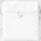 Autocollant beige lapin floral Boho (Sac)