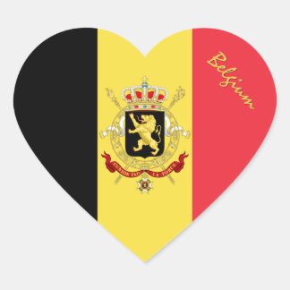 Autocollant Belgique, Cœur, Drapeau Belge Patrioti