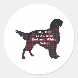 Autocollant BFF à plateau rouge et blanc irlandais
