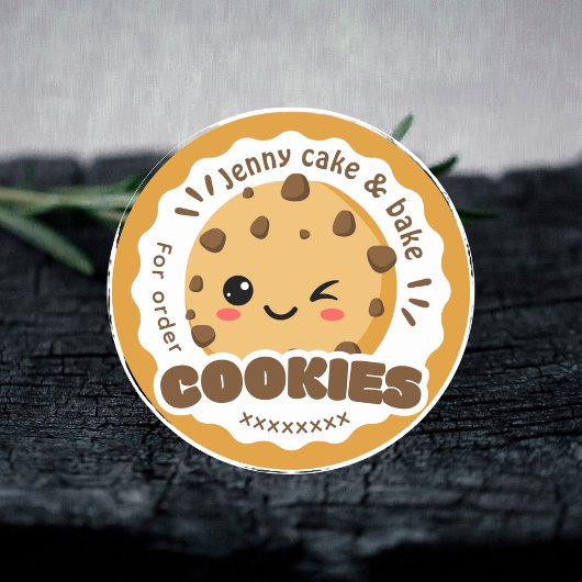 Autocollant biscuits bruns & entreprise sucrée
