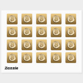 autocollant Bitcoin doré (Feuille)