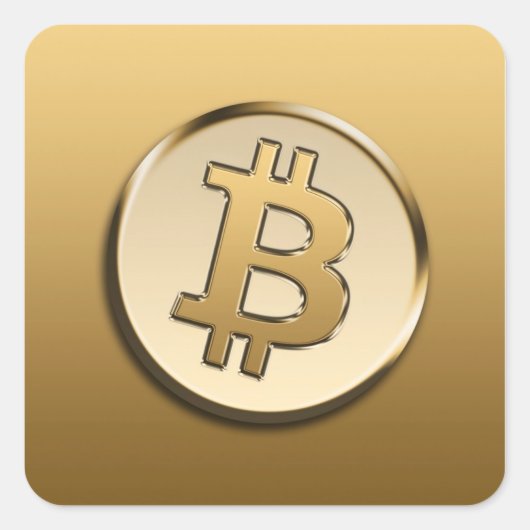 autocollant Bitcoin doré (Devant)