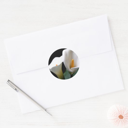 Autocollant blanc à fleurs calla (Enveloppe)
