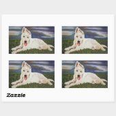 Autocollant blanc berger allemand (Feuille)