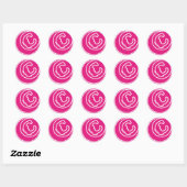 autocollant blanc C sur cercle rose (Feuille)