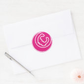 autocollant blanc C sur cercle rose (Enveloppe)