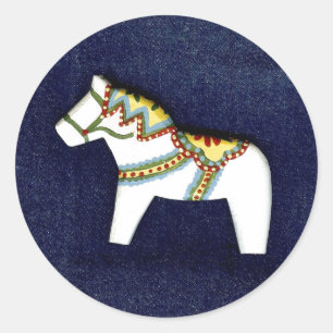 Autocollant blanc de cheval de Dala