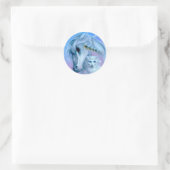 autocollant blanc d'hiver de la licorne (Sac)