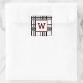 Autocollant blanc et rouge (Sac)