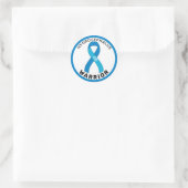 Autocollant blanc rond Hydrocéphalie Warrier (Sac)