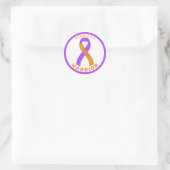 Autocollant blanc rond Psoriasis Warrior Ribbon (Sac)