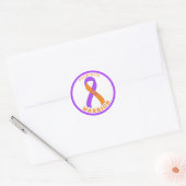 Autocollant blanc rond Psoriasis Warrior Ribbon (Enveloppe)
