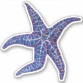 Autocollant bleu à contours de poisson étoilé (Devant)