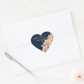 Autocollant bleu bleu bleu or floral (Enveloppe)