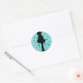 Autocollant bleu clair de danse irlandaise (Enveloppe)