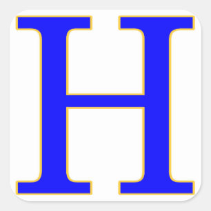 Autocollant bleu de la lettre H