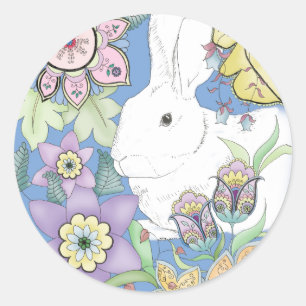 Autocollant bleu de lapin