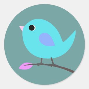 Autocollant bleu d'oiseau