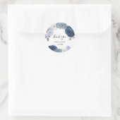 Autocollant bleu Dusty Merci Rose classique rond (Sac)