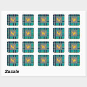 Autocollant bleu et orange (Feuille)