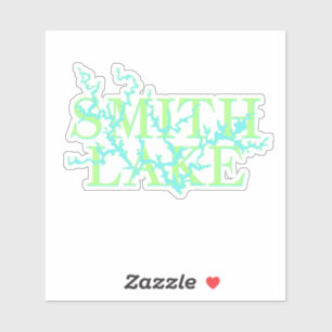 Autocollant bleu et vert de carte de lac smith