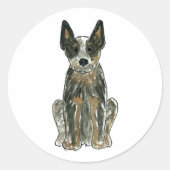 Autocollant bleu Heeler ACD chien de bétail (Devant)