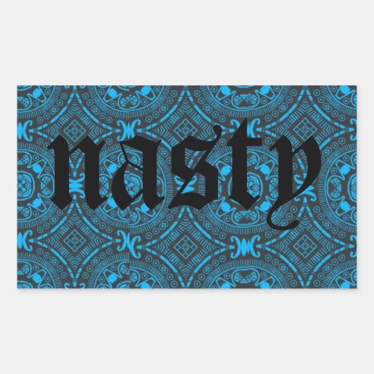 autocollant bleu méchant (Devant)