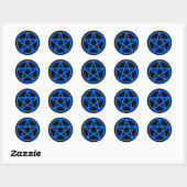 Autocollant bleu noir Pentacle solide (Feuille)
