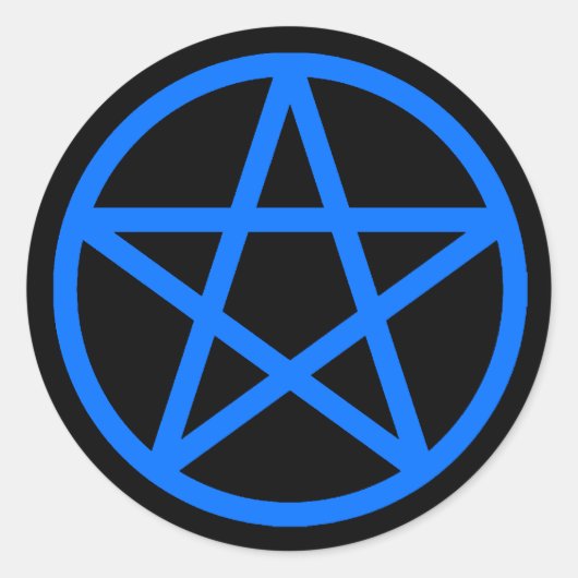 Autocollant bleu noir Pentacle solide (Devant)