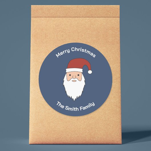 Autocollant bleu nuit et Père Noël