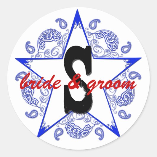 Autocollant bleu occidental "S" personnalisable (Devant)