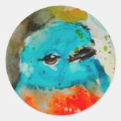 Autocollant bleu oiseaux (Devant)