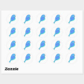 Autocollant bleu oiseaux (Feuille)