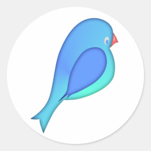 Autocollant bleu oiseaux