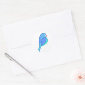 Autocollant bleu oiseaux (Enveloppe)