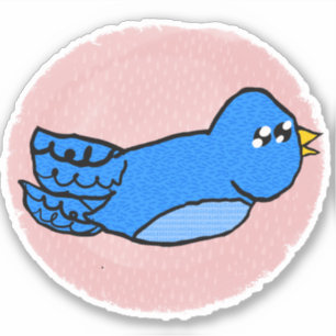 Autocollant bleu oiseaux