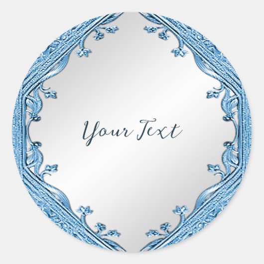 Autocollant bleu ornemental (Devant)