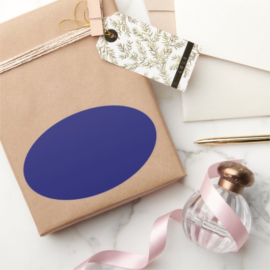 Autocollant bleu ovale de minuit (Cadeaux)