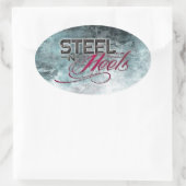 Autocollant bleu ovale en acier N talons (Sac)