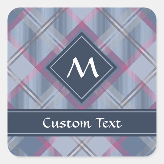 Autocollant bleu pastel et rose Tartan (Devant)