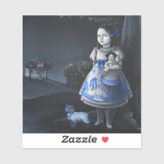 Autocollant bleu saule