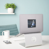 Autocollant bleu saule (Ordinateur portable sur le bureau)