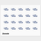 Autocollant bleu style rétro (Feuille)
