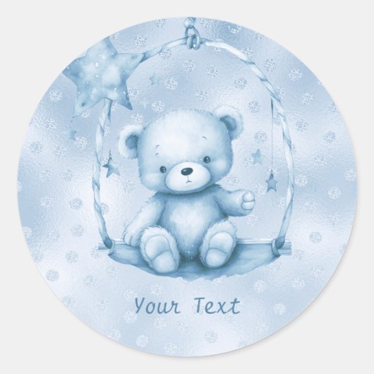 Autocollant bleu Teddy Bear (Devant)