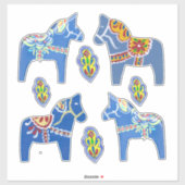 Autocollant Blue Dala Horses (Feuille)