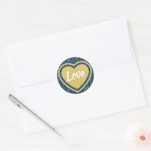 Autocollant Blue Stripe Love de la poète Adiela Ak
