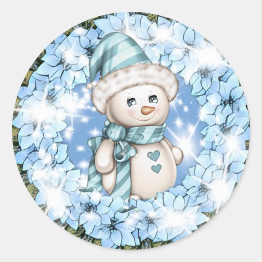 Autocollant Blue Winter Snowman (Devant)